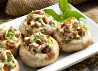 Sour Creamed Stuffed Mushrooms