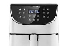 COSORI Air Fryer Max XL(100 Recipes) Digital Hot Oven Cooker, One Touch Screen with 13 Cooking Functions, Preheat and Shake Reminder, 5.8 QT, Creamy White