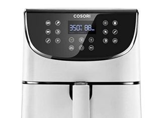 COSORI Air Fryer Max XL(100 Recipes) Digital Hot Oven Cooker, One Touch Screen with 13 Cooking Functions, Preheat and Shake Reminder, 5.8 QT, Creamy White