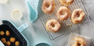 Air Fryer Glazed Cake Doughnut Holes