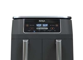 Ninja DZ201 Foodi 8 Quart 6-in-1 DualZone 2-Basket Air Fryer with 2 Independent Frying Baskets, Match Cook & Smart Finish to Roast, Broil, Dehydrate & More for Quick, Easy Meals, Grey