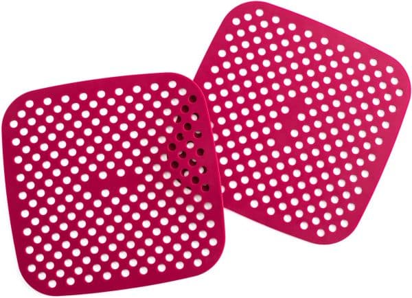 Air Fryer Silicone Liners, Non-Stick, Easy Clean, Reusable Air Fryer Liner Mats Accessories 8.5” SQUARE (2-Pack) “CABERNET” Fits most air fryer models