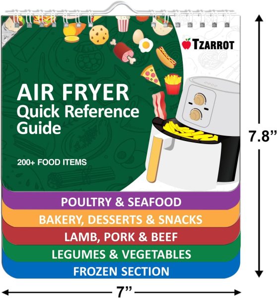 Air Fryer Cheat Sheet Magnets Cooking Guide Booklet Over 200 Foods, Air Fryer Cooking Times Chart, Air Fryer Magnetic Cheat Sheet Set, Cookbook Instant Air Fryer Accessories for Cooking and Frying