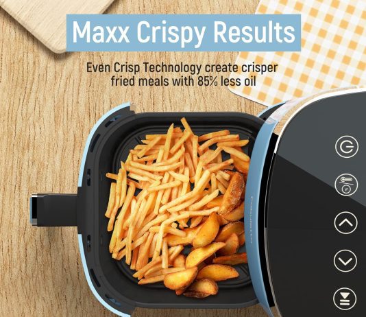air fryer fabuletta 9 customizable smart cooking programs compact 4qt air fryers shake reminder 450f digital airfryertem 2