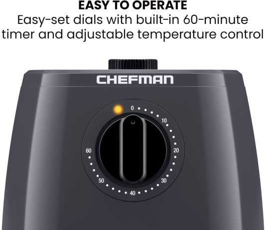chefman turbofry 2 quart air fryer dishwasher safe basket tray use little to no oil for healthy food 60 minute timer fry 4
