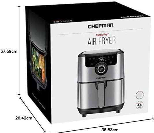chefman turbofry touch air fryer the most compact and healthy way to cook oil free one touch digital controls and shake 1 2