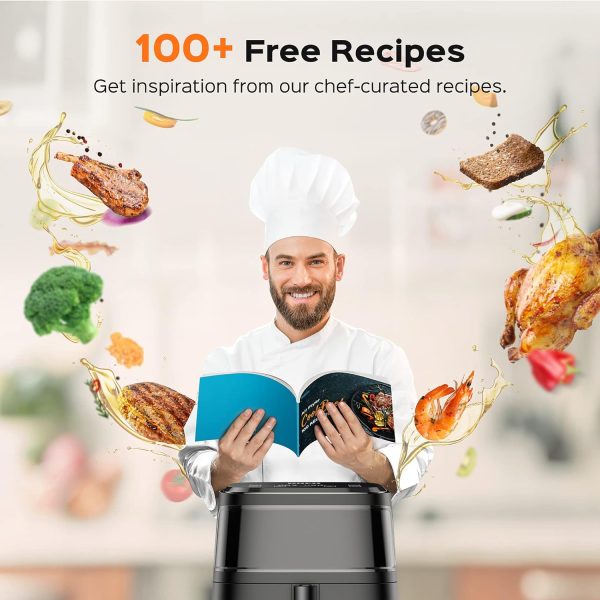 Dreo Air Fryer Pro Max, 6.8QT, 11-in-1 Digital Air Fryer Oven Cooker with Visible Window, 100 Recipes, Supports Customerizable Cooking, 100℉ to 450℉, LED Touchscreen, Easy to Clean, Shake Reminder