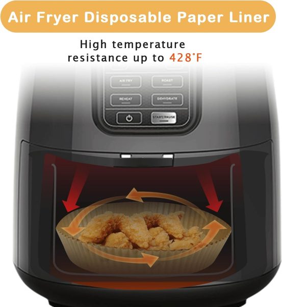 SIUDANGKA Air Fryer Liners for Ninja Air Fryer, 100 Pcs Air fryer Disposable Paper Liner Air Fryer Accessories for Ninja AF101 Air Fryer Ninja AF150Air Fryer XL Ninja AF161