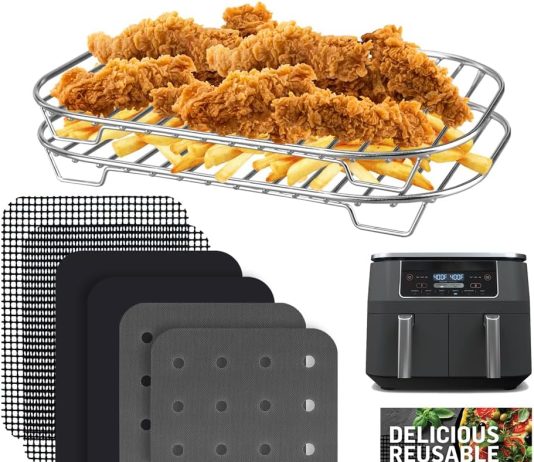 accessories for ninja dual 2 basket air fryer 10 qt dz401 8 qt dz201 racks for foodi dual zone reusable liner sheets for