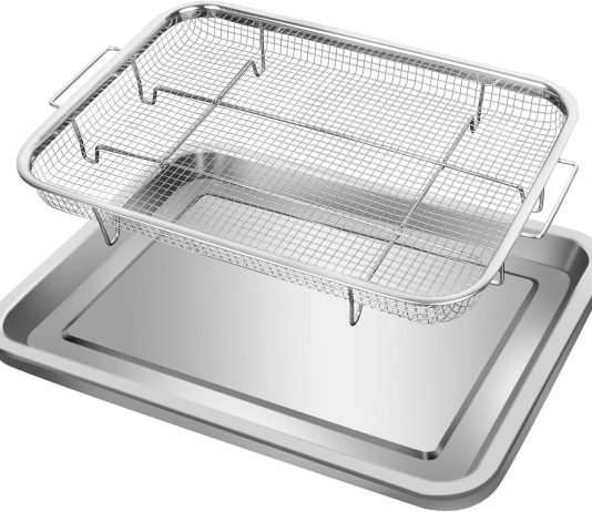air fryer basket for oven 15 x 11 inch stainless steel air fryer accessories oven rack and crisper tray bacon cooker bro