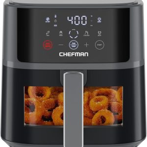 Chefman Air Fryer – 6 QT Compact Airfryer for Quick & Easy Meals, Features Hi-Fry Technology for Extra Crisp, Grey