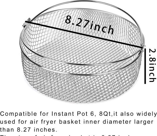air fryer basket for instant pot 6 8qtaccessories for air fryerair fryer replacement basketsteamer basketmesh basket 2