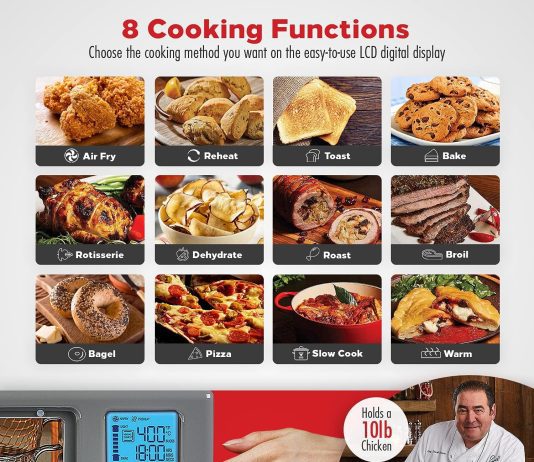 emeril lagasse everyday 360 air fryer 360 quick cook technology xl capacity12 pre set cooking functions including bake r 1