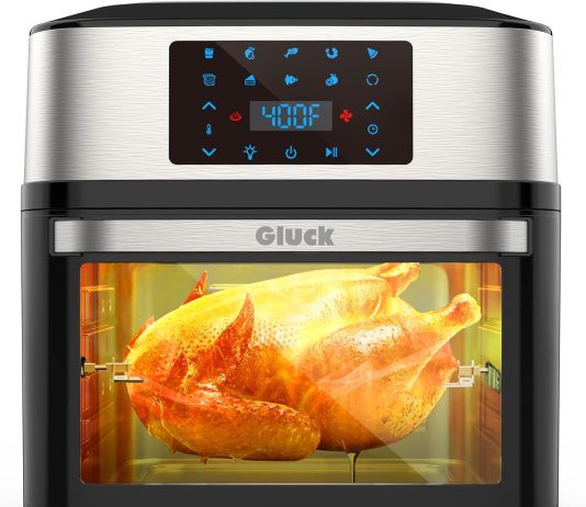 gluck air fryer oven 10 in 1 20 qt airfryer oven with visible cooking window large air fryer toaster oven combo with rec