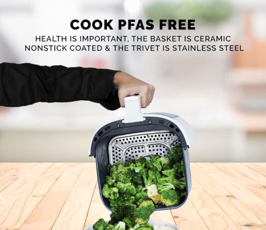 5 quart air fryer with ceramic coating and window new 135 in 2