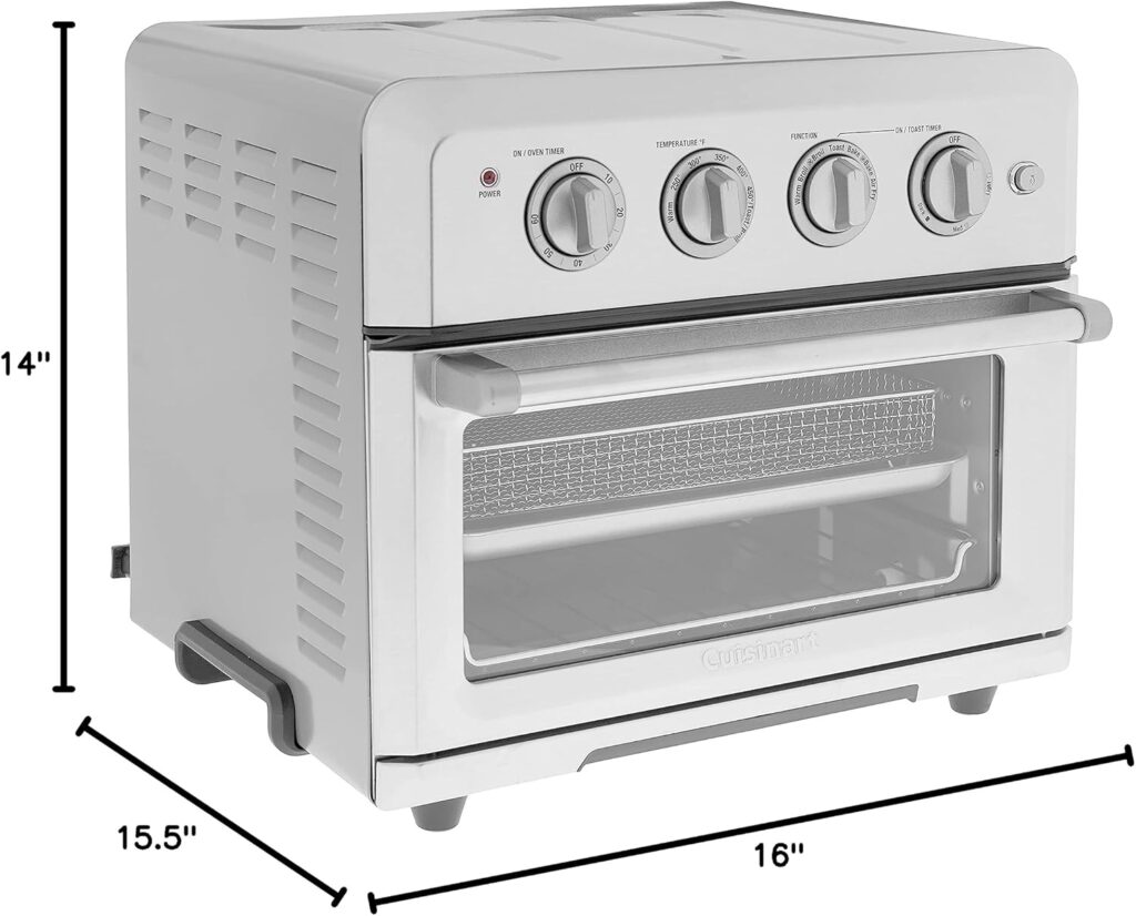 Cuisinart Convection Toaster Oven Airfryer Combo, 6-in-1 1800 Watts, XL Capacity Convection Oven with 60-Minute Timer/Auto-Off for Toast, Bake or Broil, Stainless Steel, CTOA-122