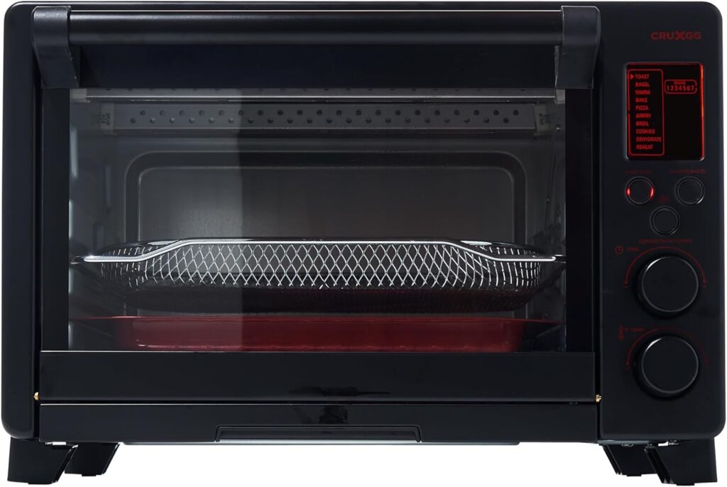 CRUXGG Digital Toaster Oven with Air Frying - Favorite Things 2023-10 Cooking Functions, Two Speed Convection Fan, Digital Display and Large Capacity, Fits 12 Pizza, 6 Slices Toast, 1800W Black CRUXGG Digital Toaster Oven with Air Frying - Favorite Things 2023-10 Cooking Functions, Two Speed Convection Fan, Digital Display and Large Capacity, Fits 12 Pizza, 6 Slices Toast, 1800W Black
