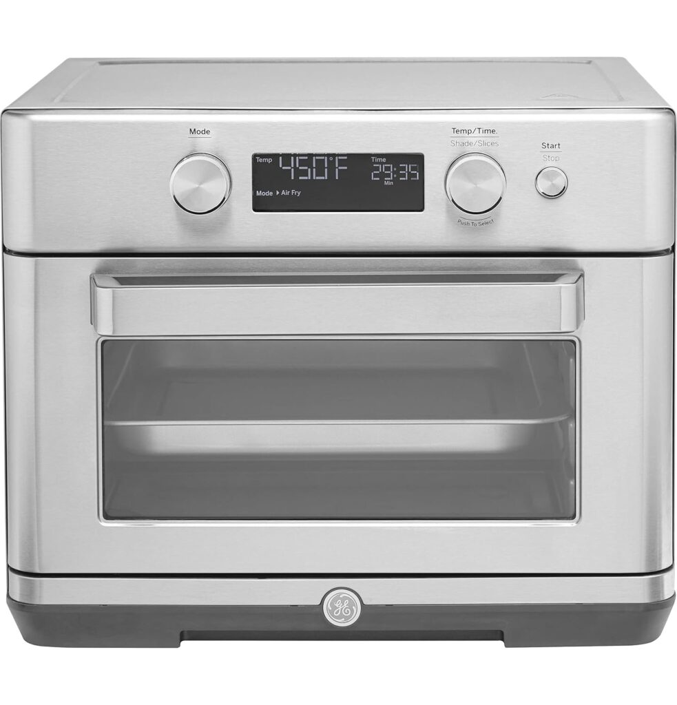 GE Digital Air Fry 8-in-1 Toaster Oven, Large Capacity Fits 12 Pizza, 8 Cook Modes of Air Fry, Bake, Broil, Convection, Keep Warm, Proof, Roast and Toast, Stainless Steel, G9OAAASSPSS (Renewed)