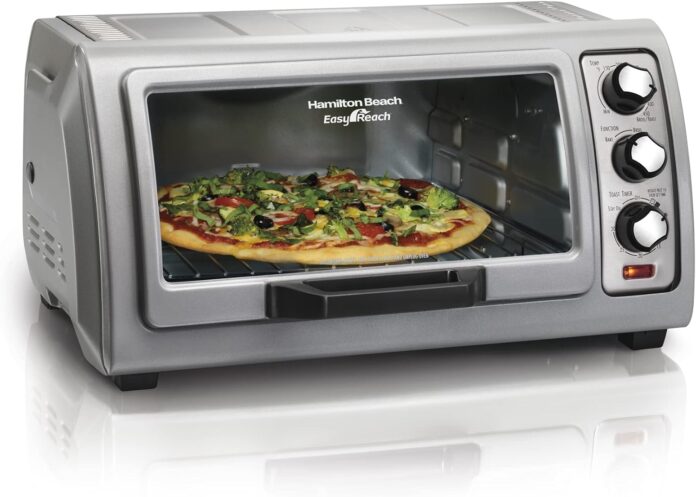 hamilton-beach-6-slice-countertop-toaster-oven-with-easy-reach-roll-top-door-bake-broil-toast-functions-auto-shutoff-sil
