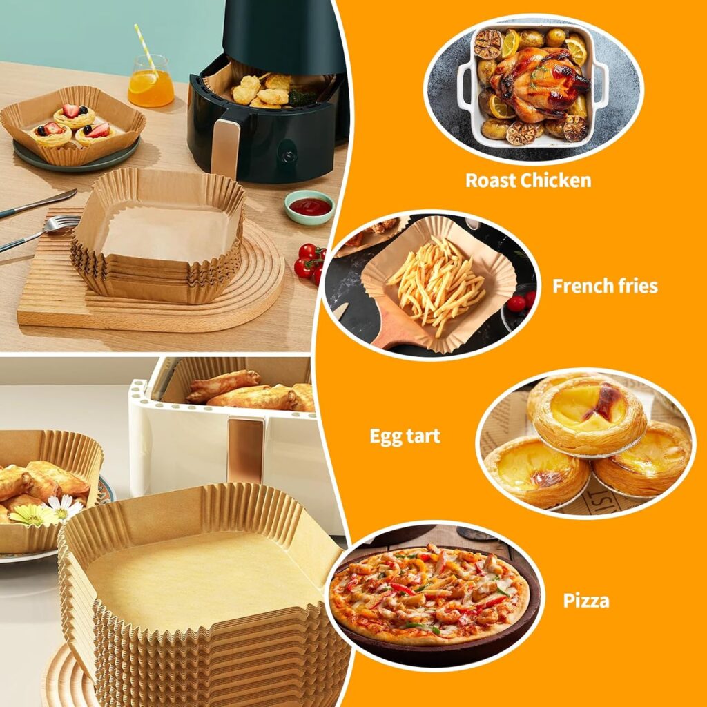 150pcs Air Fryer Liners, 8.7 Square Parchment Disposable Paper Liner for Air Fryer, Baking, Roasting and Microwave, Non-Stick liner Accessories 150pcs Air Fryer Liners, 8.7 Square Parchment Disposable Paper Liner for Air Fryer, Baking, Roasting and Microwave, Non-Stick liner Accessories