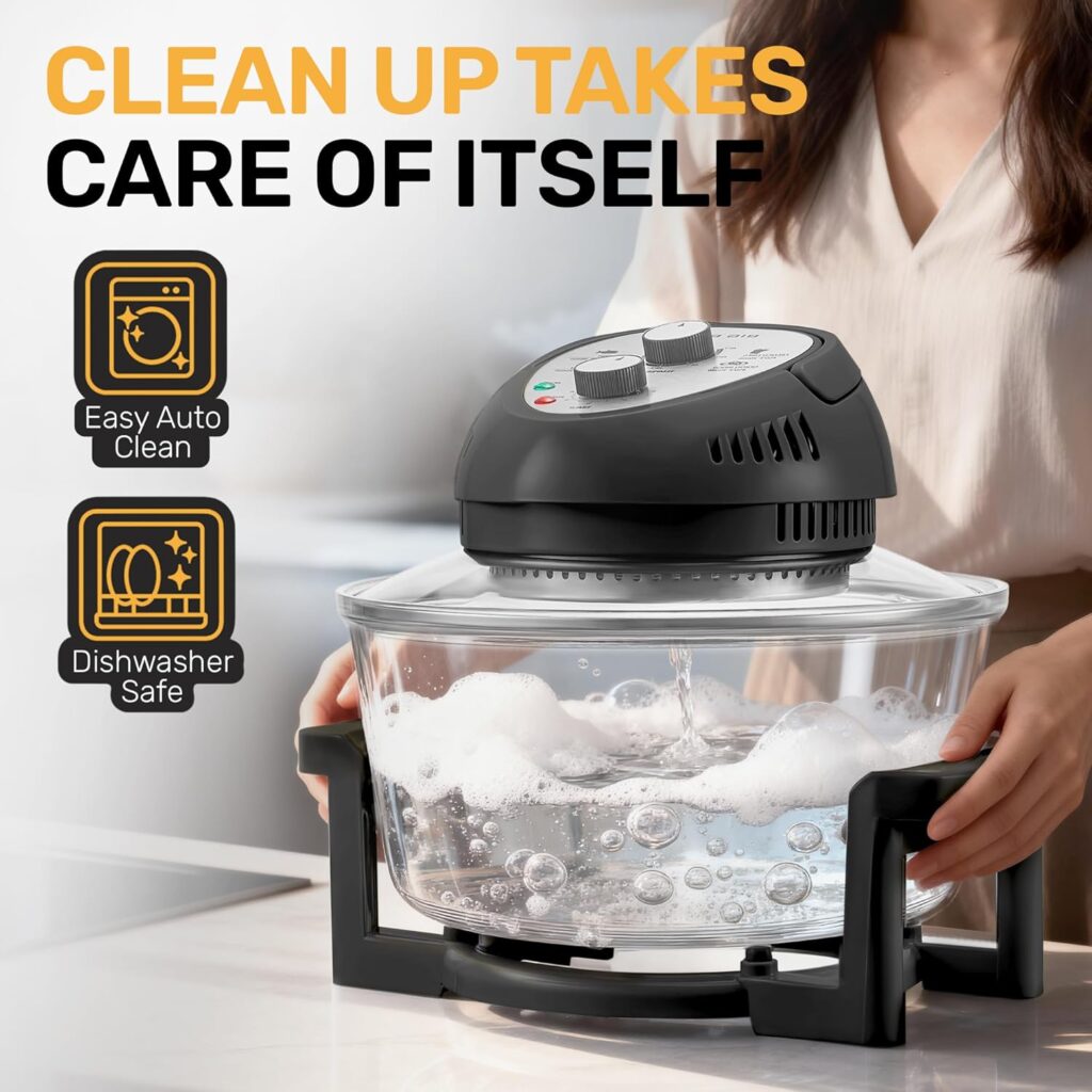 Big Boss 16Qt Extra Large Glass Air Fryer Non Toxic – Family Sized 4 in 1 Cooker with 3 Cooking Sections, Stainless Steel Racks for French Fries, Chicken, No Preheat, Self Cleaning, Dishwasher Safe Big Boss 16Qt Extra Large Glass Air Fryer Non Toxic – Family Sized 4 in 1 Cooker with 3 Cooking Sections, Stainless Steel Racks for French Fries, Chicken, No Preheat, Self Cleaning, Dishwasher Safe