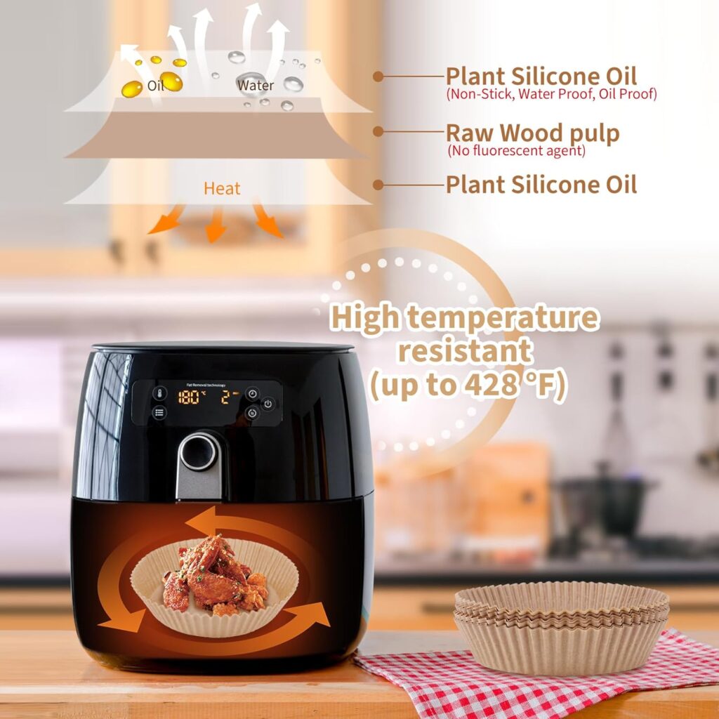 100Pcs Air Fryer Disposable Paper Liner, Non-stick Air Fryer Airfryer Parchment Paper Liners Round, Grease Proof Bakery Baking Paper for Air fryer Basket Roasting, Oil-proof, Food Grade (6.3 Inch) 100Pcs Air Fryer Disposable Paper Liner, Non-stick Air Fryer Airfryer Parchment Paper Liners Round, Grease Proof Bakery Baking Paper for Air fryer Basket Roasting, Oil-proof, Food Grade (6.3 Inch)