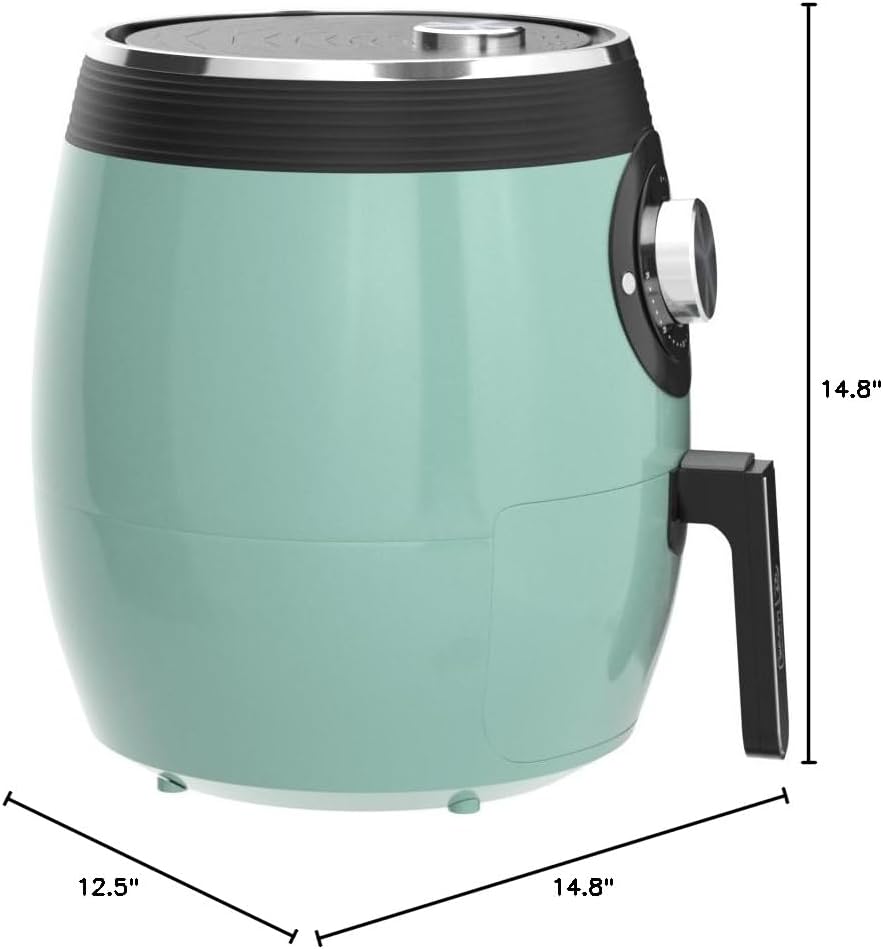 DASH Deluxe Electric Air Fryer + Oven Cooker with Temperature Control, Non-stick Fry Basket, Recipe Guide + Auto Shut Off Feature, 1700-Watt, 6 Quart - Aqua