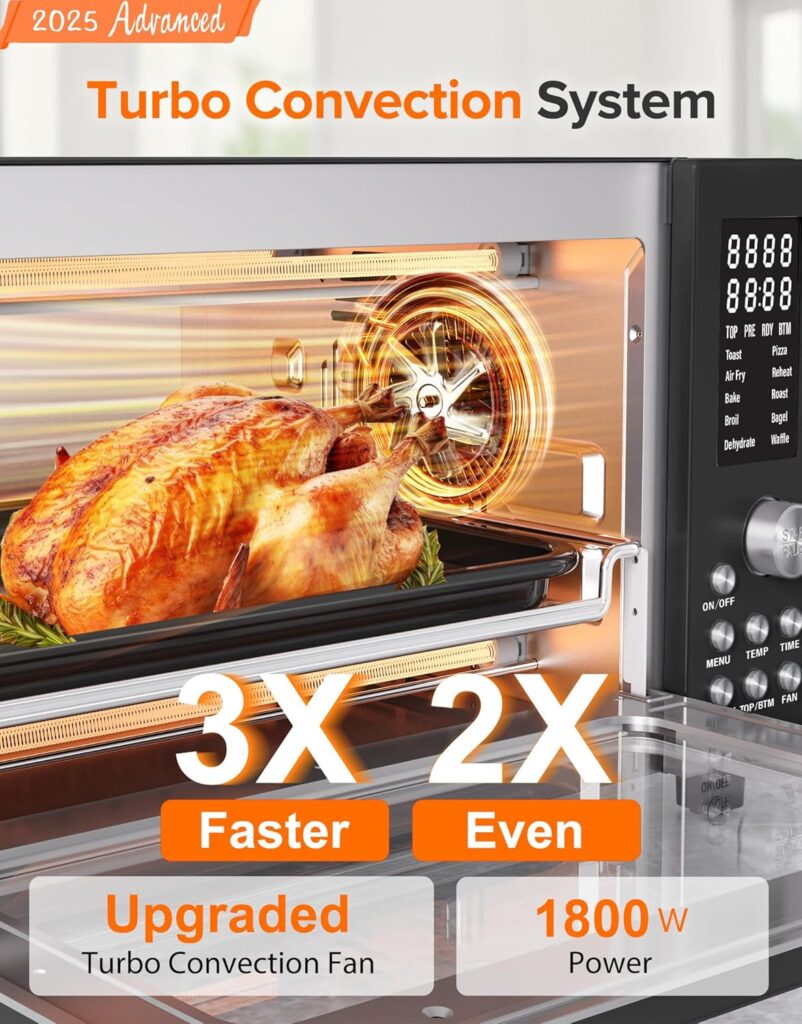 Nuwave Bravo Pro Smart Air Fryer Toaster Oven Combo, Airfryer Convection Oven Countertop, 10-in-1 Functions with Quicker Even Crisp Technology, 1800W, 50-450°F, PFAS-Free, 21QT, Black Nuwave Bravo Pro Smart Air Fryer Toaster Oven Combo, Airfryer Convection Oven Countertop, 10-in-1 Functions with Quicker Even Crisp Technology, 1800W, 50-450°F, PFAS-Free, 21QT, Black