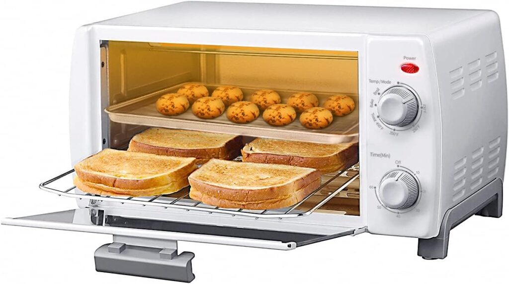 COMFEE Mini 2-Slice Toaster Oven, Countertop toaster oven, 2-Knobs Easy to Control with Timer for Bake, Broil, Toast, 1000W, Black/White (CO-B08AA(BK)) COMFEE Mini 2-Slice Toaster Oven, Countertop toaster oven, 2-Knobs Easy to Control with Timer for Bake, Broil, Toast, 1000W, Black/White (CO-B08AA(BK))