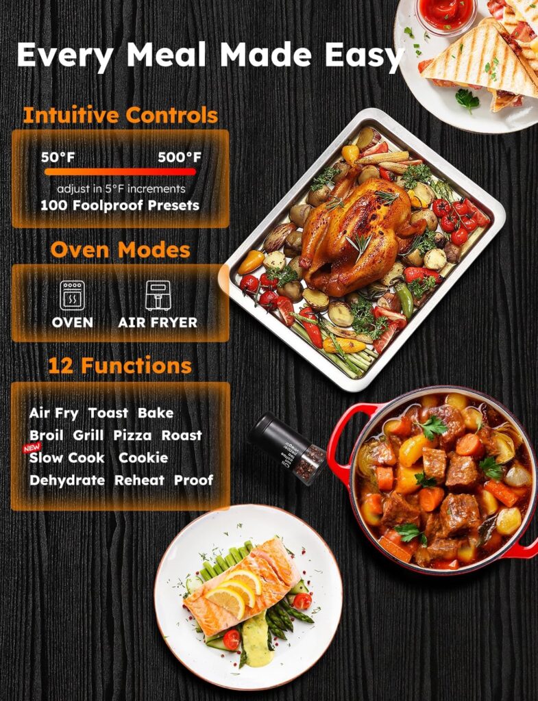 Nuwave Bravo XL Pro Air Fryer Toaster Oven, Improved 100% Super Convection, Quicker Crispier Results, 100 Presets, Multi-Layer Even Cooking, 50-500F, Smart Probe, PFAS Free, 30QT, Stainless Steel Nuwave Bravo XL Pro Air Fryer Toaster Oven, Improved 100% Super Convection, Quicker Crispier Results, 100 Presets, Multi-Layer Even Cooking, 50-500F, Smart Probe, PFAS Free, 30QT, Stainless Steel