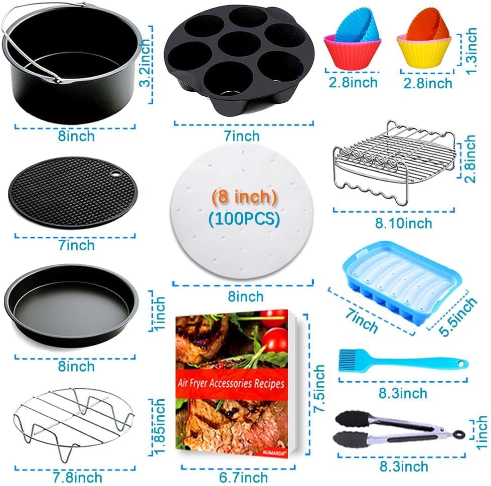 Phillips XL 8inch Air Fryer Accessories Fit 3.7QT-4.3QT Phillips XL 8inch Air Fryer Accessories Fit 3.7QT-4.3QT