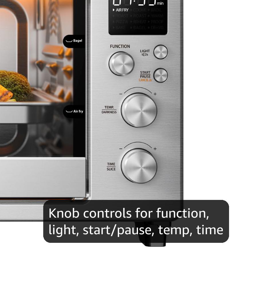 TOSHIBA ChefFry Air Fryer Toaster Oven Combo, 26.4 QT Large Capacity, 12-in-1 Countertop Toaster Oven, Stainless Steel TOSHIBA ChefFry Air Fryer Toaster Oven Combo, 26.4 QT Large Capacity, 12-in-1 Countertop Toaster Oven, Stainless Steel