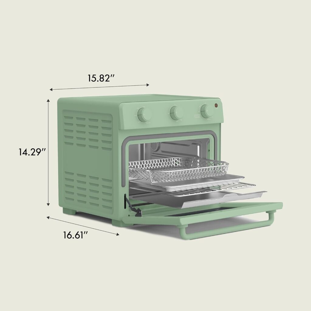 bella Air Fry Toaster Oven, 7 Preset Cooking Options, Dishwasher-Safe EverGood Coated Trays Included, 60-Minute Auto Shutoff w Audible Timer, Power Indicator Light, 1700 Watt, Seaglass bella Air Fry Toaster Oven, 7 Preset Cooking Options, Dishwasher-Safe EverGood Coated Trays Included, 60-Minute Auto Shutoff w Audible Timer, Power Indicator Light, 1700 Watt, Seaglass