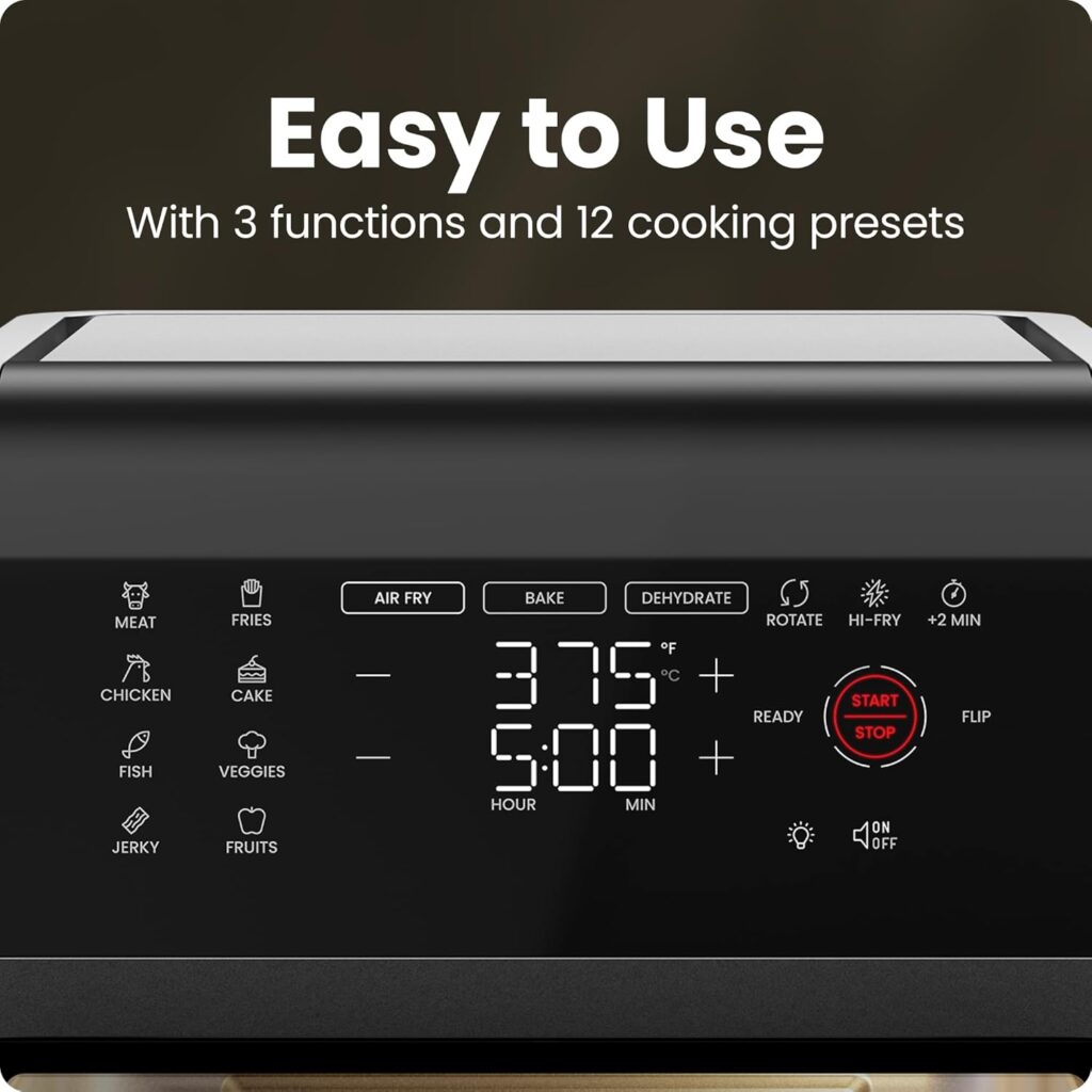 Chefman 12-Quart 6-in-1 Air Fryer Oven with Digital Timer, Touchscreen, and 12 Presets - Family Size Countertop Convection Oven, Dishwasher-Safe Parts Chefman 12-Quart 6-in-1 Air Fryer Oven with Digital Timer, Touchscreen, and 12 Presets - Family Size Countertop Convection Oven, Dishwasher-Safe Parts