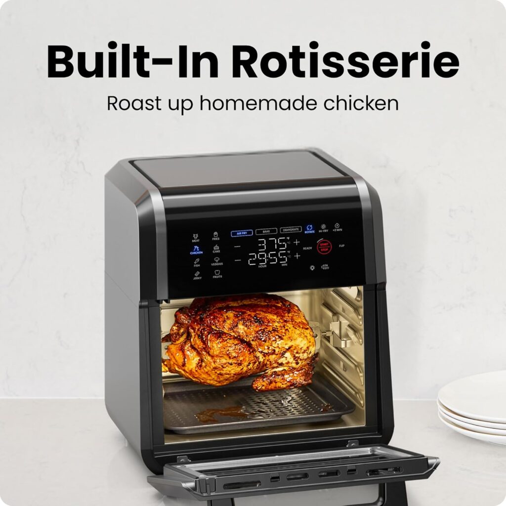 Chefman 12-Quart 6-in-1 Air Fryer Oven with Digital Timer, Touchscreen, and 12 Presets - Family Size Countertop Convection Oven, Dishwasher-Safe Parts Chefman 12-Quart 6-in-1 Air Fryer Oven with Digital Timer, Touchscreen, and 12 Presets - Family Size Countertop Convection Oven, Dishwasher-Safe Parts