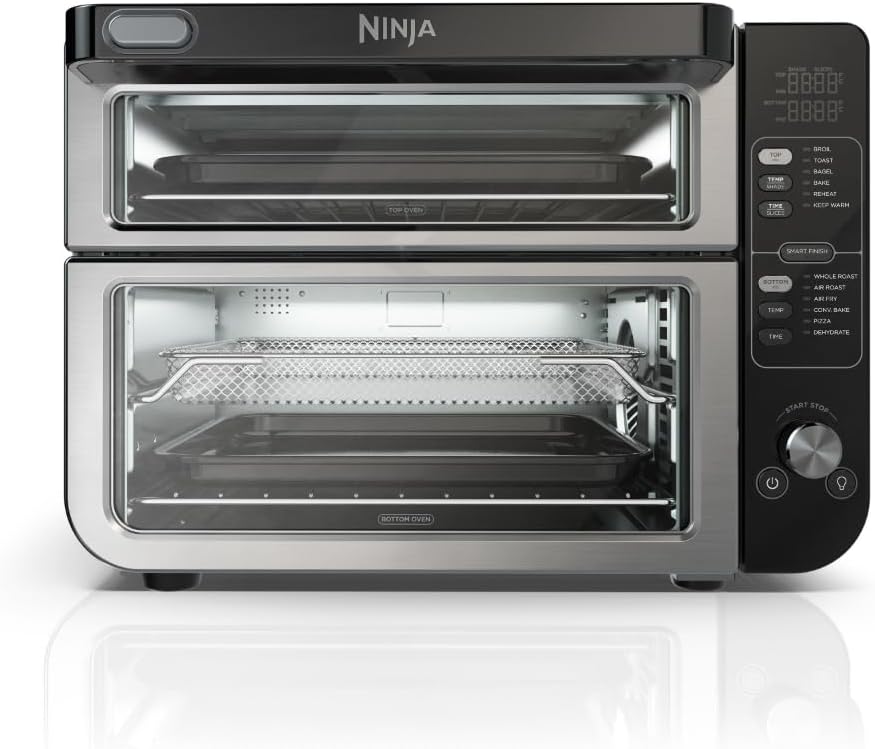 Ninja DCT401 12-in-1 Double Oven with FlexDoor, FlavorSeal Smart Finish, Rapid Top Convection and Air Fry Bottom, Bake, Roast, Toast, Air Fry, Pizza and More, Stainless Steel (Renewed) Ninja DCT401 12-in-1 Double Oven with FlexDoor, FlavorSeal Smart Finish, Rapid Top Convection and Air Fry Bottom, Bake, Roast, Toast, Air Fry, Pizza and More, Stainless Steel (Renewed)