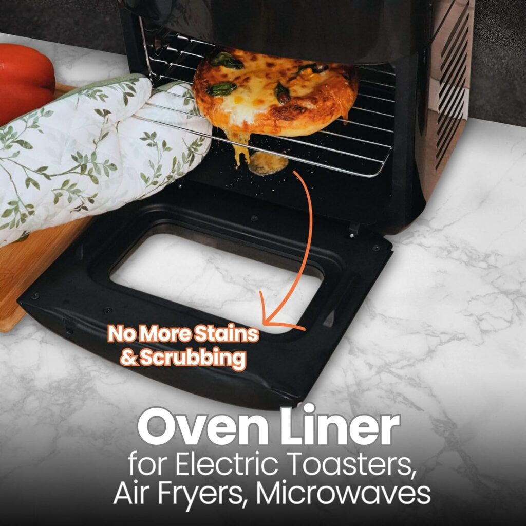 Toaster Oven Liner – Compatible with Breville, Cuisinart, Black Decker, Dash, and More – Nonstick Heat Resistant Reusable Air Fryer Liners, PFOA BPA Free, 9x11, 2 Pack, Black Toaster Oven Liner – Compatible with Breville, Cuisinart, Black Decker, Dash, and More – Nonstick Heat Resistant Reusable Air Fryer Liners, PFOA BPA Free, 9x11, 2 Pack, Black