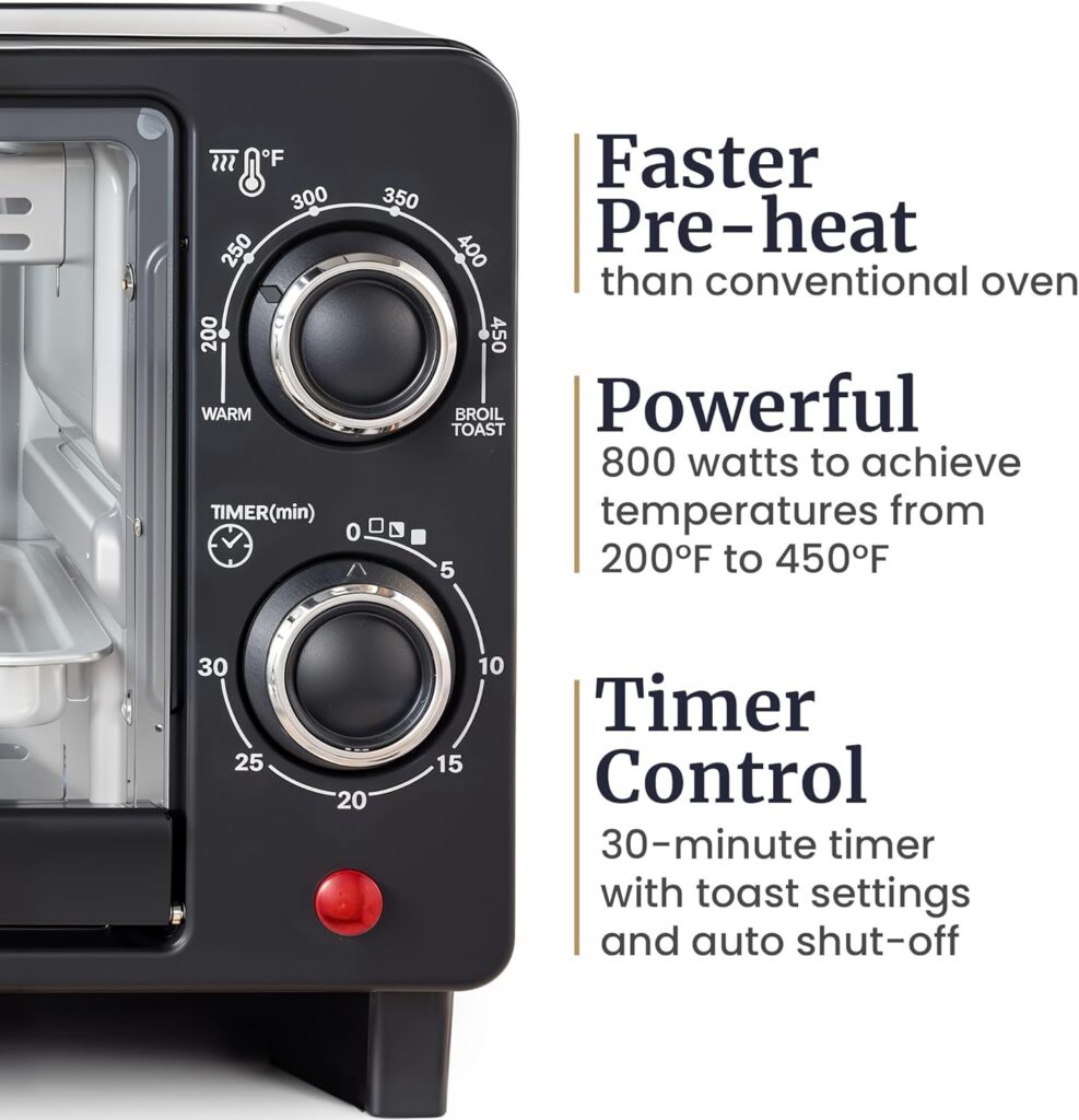 Elite Gourmet ETO490 9L/4 Slice Countertop Toaster Oven with 30-Minute Timer, Adjustable Temperature Control, Includes Baking Pan and Wire Rack, Bake, Broil, Toast, Black Elite Gourmet ETO490 9L/4 Slice Countertop Toaster Oven with 30-Minute Timer, Adjustable Temperature Control, Includes Baking Pan and Wire Rack, Bake, Broil, Toast, Black