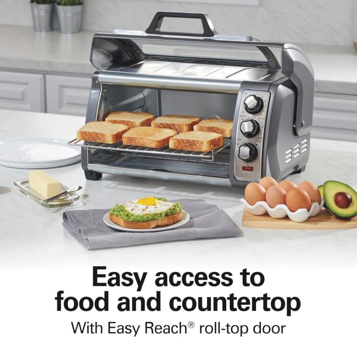 hamilton-beach-6-slice-convection-toaster-oven-with-easy-reach-roll-top-door-bake-broil-toast-functions-auto-shutoff-sil
