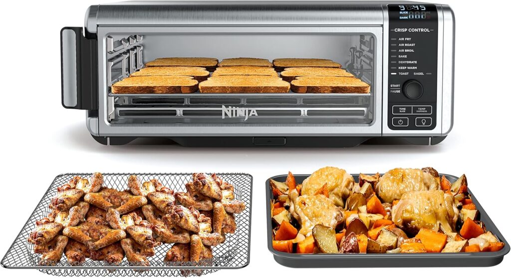Ninja Digital Air Fryer Toaster Oven | 8-in-1 Functionality | Flip-Up Design | XL Capacity | Air Fry Basket, Sheet Pan, Wire Rack Crumb Tray | 1800 Watt | Silver | SP101 Ninja Digital Air Fryer Toaster Oven | 8-in-1 Functionality | Flip-Up Design | XL Capacity | Air Fry Basket, Sheet Pan, Wire Rack Crumb Tray | 1800 Watt | Silver | SP101
