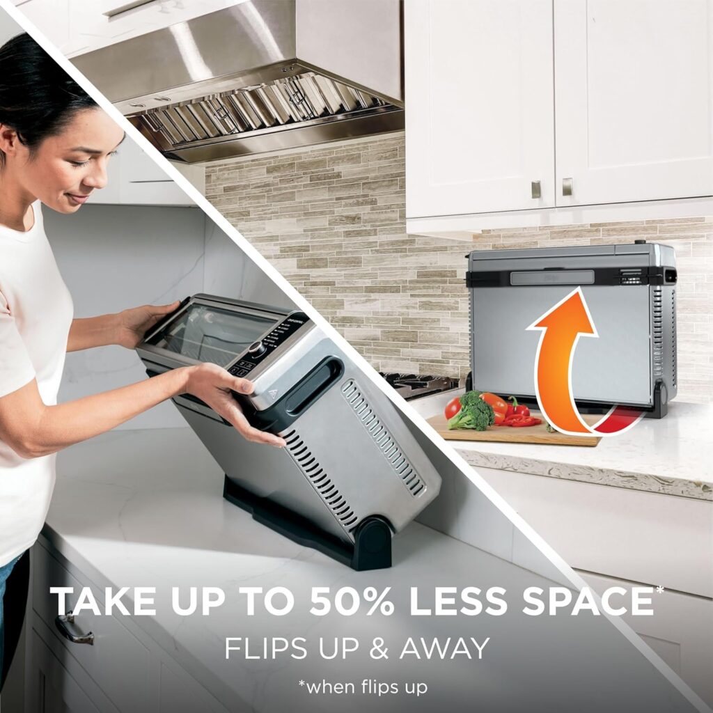 Ninja Digital Air Fryer Toaster Oven | 8-in-1 Functionality | Flip-Up Design | XL Capacity | Air Fry Basket, Sheet Pan, Wire Rack Crumb Tray | 1800 Watt | Silver | SP101 Ninja Digital Air Fryer Toaster Oven | 8-in-1 Functionality | Flip-Up Design | XL Capacity | Air Fry Basket, Sheet Pan, Wire Rack Crumb Tray | 1800 Watt | Silver | SP101