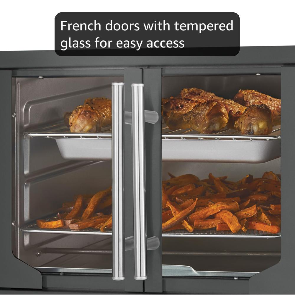 Oster Extra-Large French Door Toaster Oven, 6-in-1 Countertop Air Fryer Oven, Stainless Steel Oster Extra-Large French Door Toaster Oven, 6-in-1 Countertop Air Fryer Oven, Stainless Steel