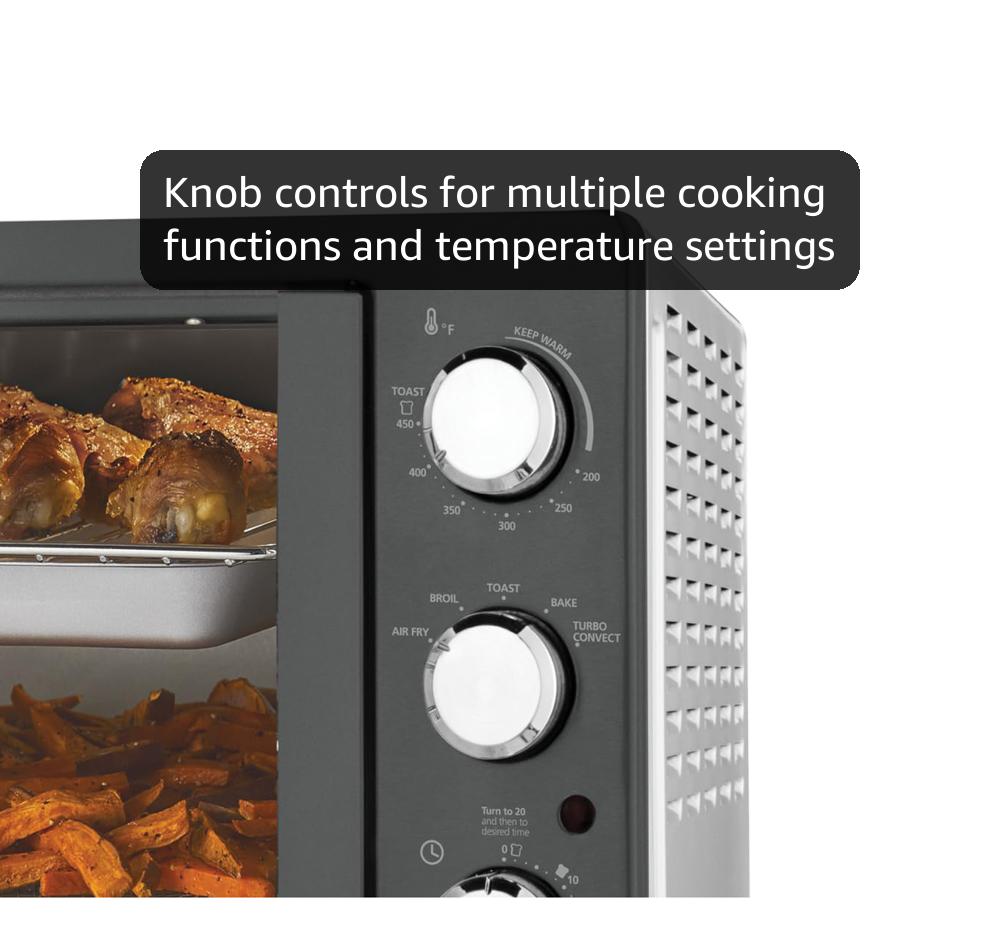 Oster Extra-Large French Door Toaster Oven, 6-in-1 Countertop Air Fryer Oven, Stainless Steel Oster Extra-Large French Door Toaster Oven, 6-in-1 Countertop Air Fryer Oven, Stainless Steel