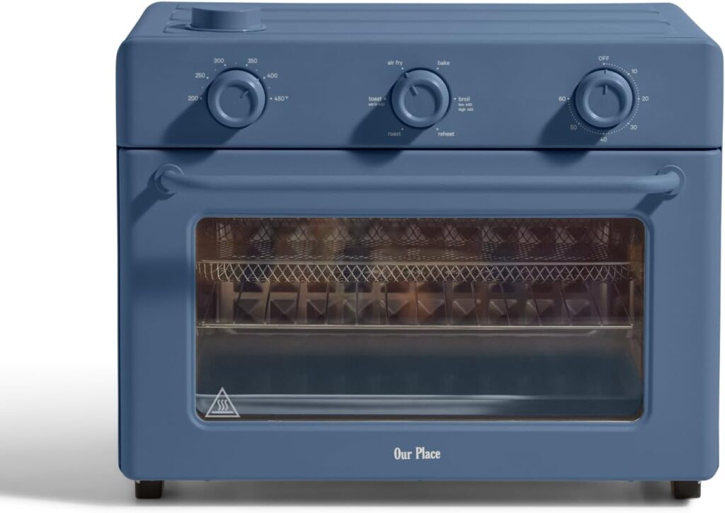 Our Place Wonder Oven | 6-in-1 Stainless Steel Air Fryer Toaster Oven Combo with Basket, Rack, Pan Tray | Compact 13 QT Countertop Capacity - Toast, Roast, Bake, Reheat, Broil Steam | Blue Salt Our Place Wonder Oven | 6-in-1 Stainless Steel Air Fryer Toaster Oven Combo with Basket, Rack, Pan Tray | Compact 13 QT Countertop Capacity - Toast, Roast, Bake, Reheat, Broil Steam | Blue Salt