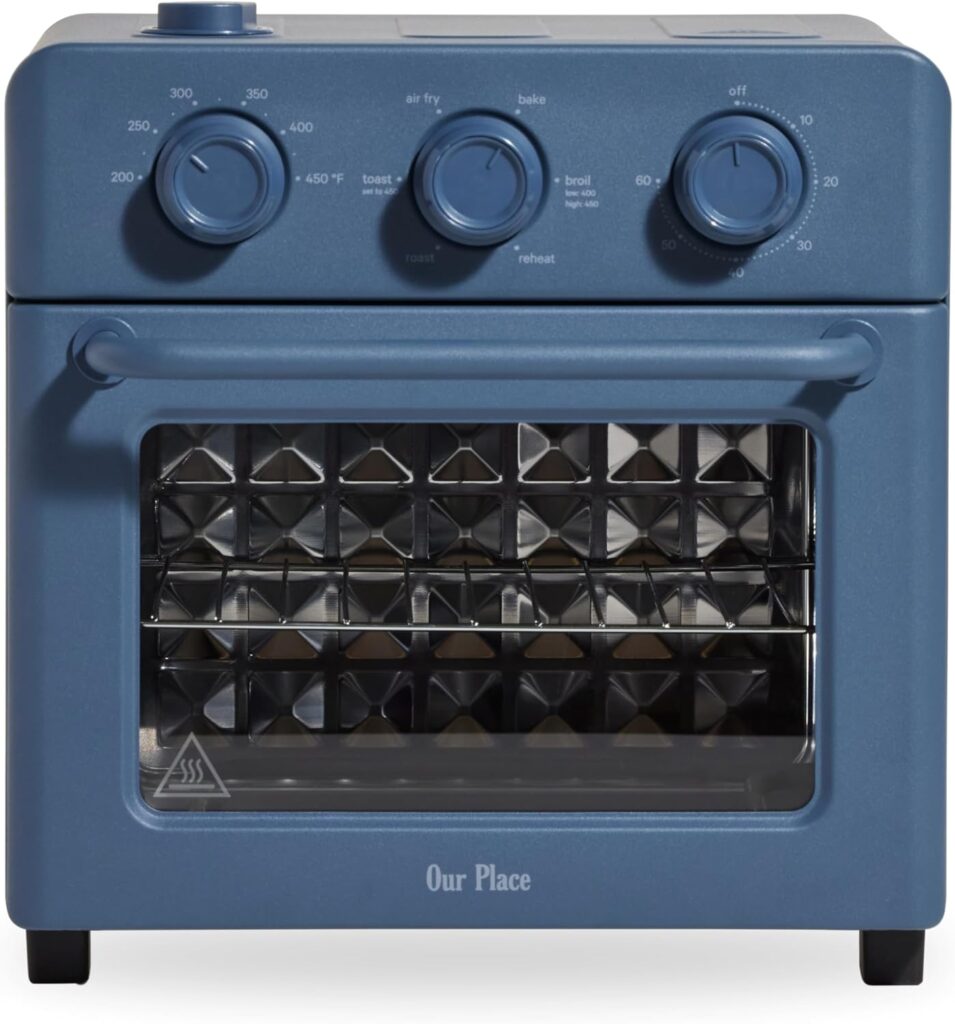 Our Place Wonder Oven | 6-in-1 Stainless Steel Air Fryer Toaster Oven Combo with Basket, Rack, Pan Tray | Compact 13 QT Countertop Capacity - Toast, Roast, Bake, Reheat, Broil Steam | Blue Salt Our Place Wonder Oven | 6-in-1 Stainless Steel Air Fryer Toaster Oven Combo with Basket, Rack, Pan Tray | Compact 13 QT Countertop Capacity - Toast, Roast, Bake, Reheat, Broil Steam | Blue Salt