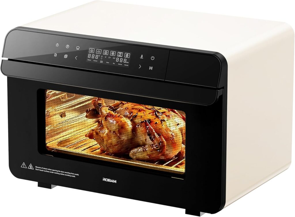 ROBAM Toaster Air Fryer Combi Oven, Countertop Steam Oven 20-in-1 with Convection Steam Roast Bake, Multi-Stage Cooking, Self-Clean, 7 Modes, 30 Built-In Recipes, for Kitchen Pizza Baking (White) ROBAM Toaster Air Fryer Combi Oven, Countertop Steam Oven 20-in-1 with Convection Steam Roast Bake, Multi-Stage Cooking, Self-Clean, 7 Modes, 30 Built-In Recipes, for Kitchen Pizza Baking (White)
