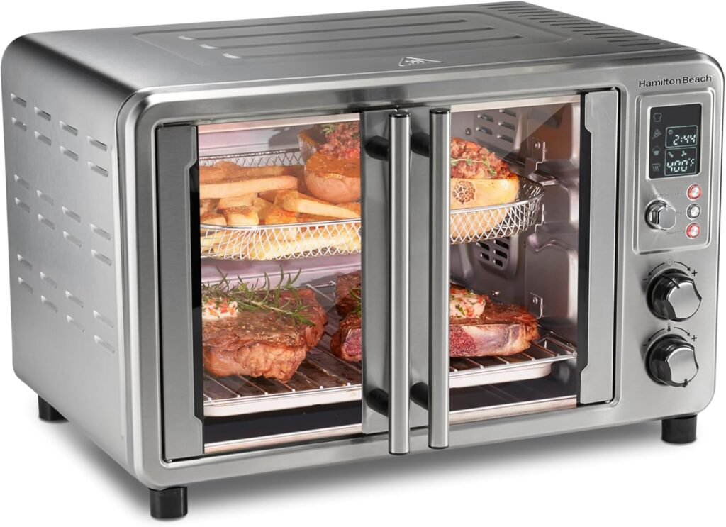 Hamilton Beach Sure Crisp 6-in-1 XL Digital Air Fryer Toaster Oven Combo, With Easy-Access French Doors, Bake, Broil, Toast, Pizza Reheat Functions, 0.9 cu. ft. Capacity, Stainless Steel (31191) Hamilton Beach Sure Crisp 6-in-1 XL Digital Air Fryer Toaster Oven Combo, With Easy-Access French Doors, Bake, Broil, Toast, Pizza Reheat Functions, 0.9 cu. ft. Capacity, Stainless Steel (31191)