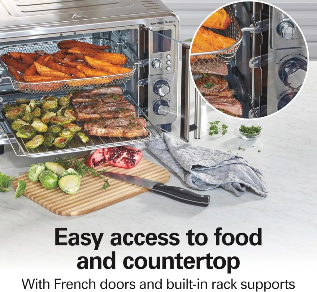 Hamilton Beach Sure Crisp 6-in-1 XL Digital Air Fryer Toaster Oven Combo, With Easy-Access French Doors, Bake, Broil, Toast, Pizza Reheat Functions, 0.9 cu. ft. Capacity, Stainless Steel (31191) Hamilton Beach Sure Crisp 6-in-1 XL Digital Air Fryer Toaster Oven Combo, With Easy-Access French Doors, Bake, Broil, Toast, Pizza Reheat Functions, 0.9 cu. ft. Capacity, Stainless Steel (31191)
