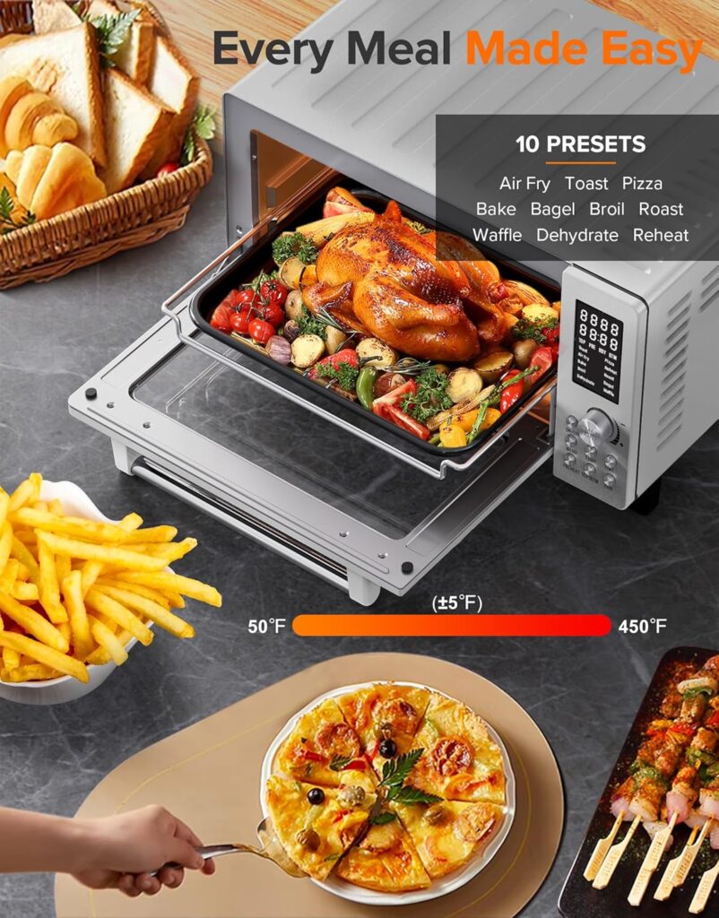 Nuwave Bravo Pro Smart 21QT Toaster Oven Air Fryer Combo, Convection Oven Countertop, functions all in 1, with even quick crisp technology, 50-450°F, 1800W, Stainless Steel Nuwave Bravo Pro Smart 21QT Toaster Oven Air Fryer Combo, Convection Oven Countertop, functions all in 1, with even quick crisp technology, 50-450°F, 1800W, Stainless Steel