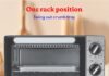Betty Crocker 9L Toaster Oven, 2-Slice Toaster with Chrome Plated Front, Stainless Steel Handle, Bake, Broil & Toast Functions, Easy Control Dials, Includes Baking Pan & Rack, BC-5665B, Black/Silver